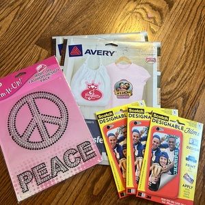 Avery 3271 fabric transfer sheets (11) - 3 phone case stickers- PEACE iron on